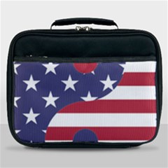 Yang Yin America Flag Abstract Lunch Bag by Sapixe