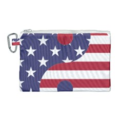 Yang Yin America Flag Abstract Canvas Cosmetic Bag (large) by Sapixe