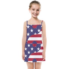 Yang Yin America Flag Abstract Kids  Summer Sun Dress by Sapixe