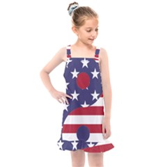 Yang Yin America Flag Abstract Kids  Overall Dress by Sapixe