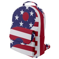 Yang Yin America Flag Abstract Flap Pocket Backpack (small) by Sapixe