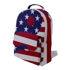 Yang Yin America Flag Abstract Flap Pocket Backpack (large) by Sapixe