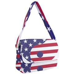 Yang Yin America Flag Abstract Courier Bag by Sapixe