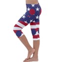 Yang Yin America Flag Abstract Kids  Lightweight Velour Capri Leggings  View2