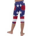 Yang Yin America Flag Abstract Kids  Lightweight Velour Capri Leggings  View4