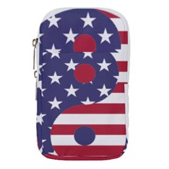 Yang Yin America Flag Abstract Waist Pouch (large) by Sapixe