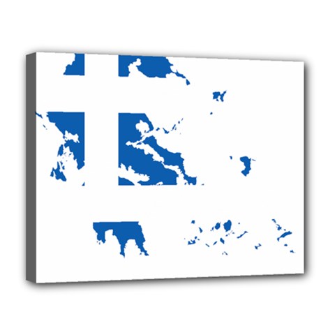 Greece Country Europe Flag Borders Canvas 14  X 11  (stretched) by Sapixe