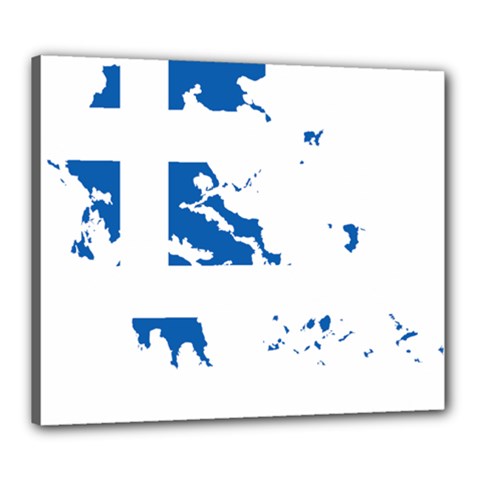 Greece Country Europe Flag Borders Canvas 24  X 20  (stretched) by Sapixe