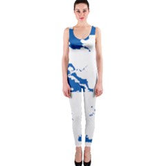 Greece Country Europe Flag Borders One Piece Catsuit by Sapixe