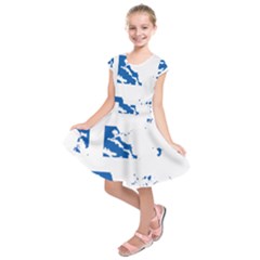 Greece Country Europe Flag Borders Kids  Short Sleeve Dress by Sapixe