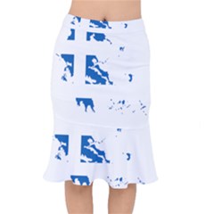 Greece Country Europe Flag Borders Short Mermaid Skirt by Sapixe