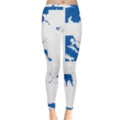 Greece Country Europe Flag Borders Inside Out Leggings by Sapixe