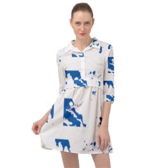 Greece Country Europe Flag Borders Mini Skater Shirt Dress