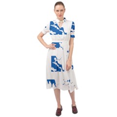 Greece Country Europe Flag Borders Keyhole Neckline Chiffon Dress by Sapixe