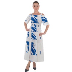 Greece Country Europe Flag Borders Shoulder Straps Boho Maxi Dress  by Sapixe