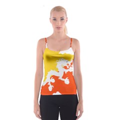 Borders Country Flag Geography Map Spaghetti Strap Top by Sapixe