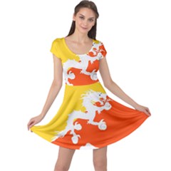 Borders Country Flag Geography Map Cap Sleeve Dress by Sapixe