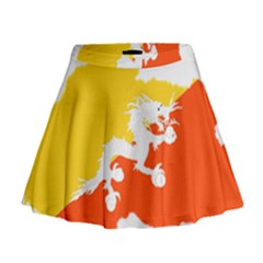 Borders Country Flag Geography Map Mini Flare Skirt by Sapixe