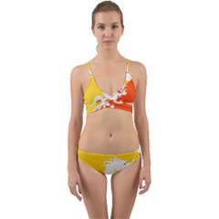 Borders Country Flag Geography Map Wrap Around Bikini Set by Sapixe