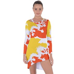 Borders Country Flag Geography Map Asymmetric Cut-out Shift Dress by Sapixe