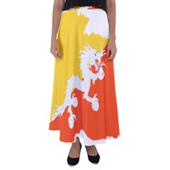 Borders Country Flag Geography Map Flared Maxi Skirt by Sapixe