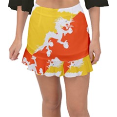 Borders Country Flag Geography Map Fishtail Mini Chiffon Skirt by Sapixe