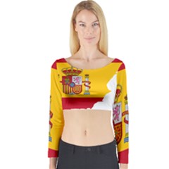 Spain Country Europe Flag Borders Long Sleeve Crop Top by Sapixe