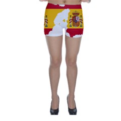 Spain Country Europe Flag Borders Skinny Shorts by Sapixe