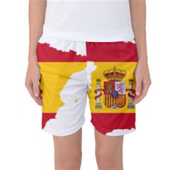 Spain Country Europe Flag Borders Women s Basketball Shorts by Sapixe