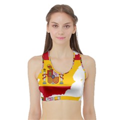 Spain Country Europe Flag Borders Sports Bra With Border by Sapixe