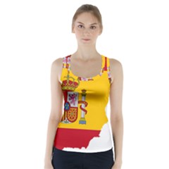 Spain Country Europe Flag Borders Racer Back Sports Top by Sapixe