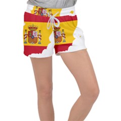 Spain Country Europe Flag Borders Women s Velour Lounge Shorts by Sapixe