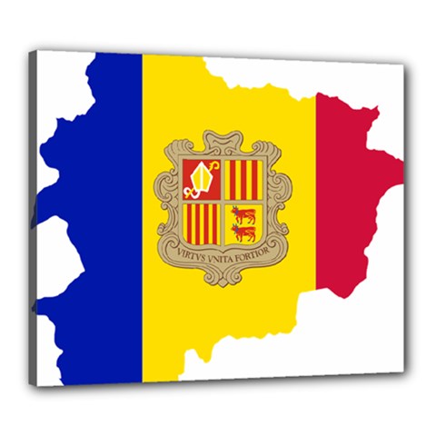 Andorra Country Europe Flag Canvas 24  X 20  (stretched) by Sapixe