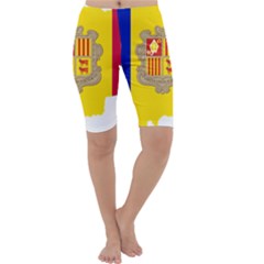 Andorra Country Europe Flag Cropped Leggings  by Sapixe