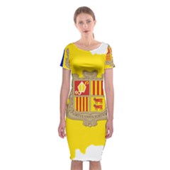 Andorra Country Europe Flag Classic Short Sleeve Midi Dress by Sapixe