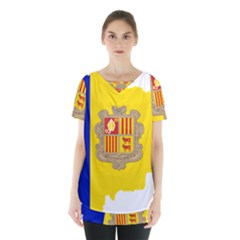 Andorra Country Europe Flag Skirt Hem Sports Top by Sapixe