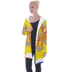 Andorra Country Europe Flag Longline Hooded Cardigan by Sapixe