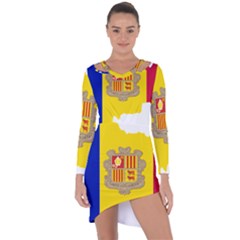 Andorra Country Europe Flag Asymmetric Cut-out Shift Dress by Sapixe