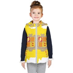 Andorra Country Europe Flag Kids  Hooded Puffer Vest by Sapixe