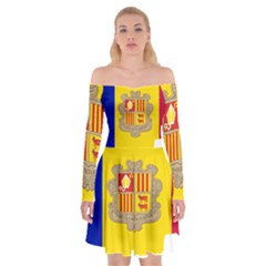 Andorra Country Europe Flag Off Shoulder Skater Dress by Sapixe