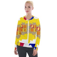 Andorra Country Europe Flag Velour Zip Up Jacket by Sapixe