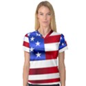 America Usa United States Flag V-Neck Sport Mesh Tee View1