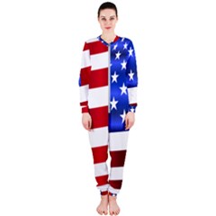 America Usa United States Flag Onepiece Jumpsuit (ladies)  by Sapixe