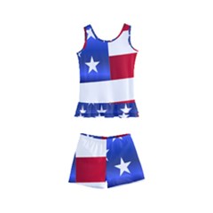 America Usa United States Flag Kids  Boyleg Swimsuit by Sapixe