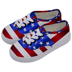 America Usa United States Flag Kids  Classic Low Top Sneakers by Sapixe