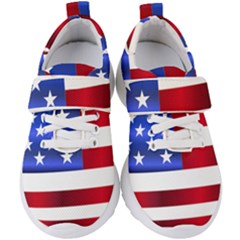 America Usa United States Flag Kids  Velcro Strap Shoes by Sapixe