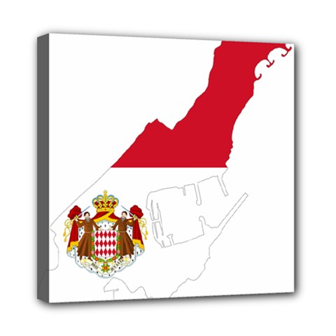 Monaco Country Europe Flag Borders Mini Canvas 8  X 8  (stretched) by Sapixe