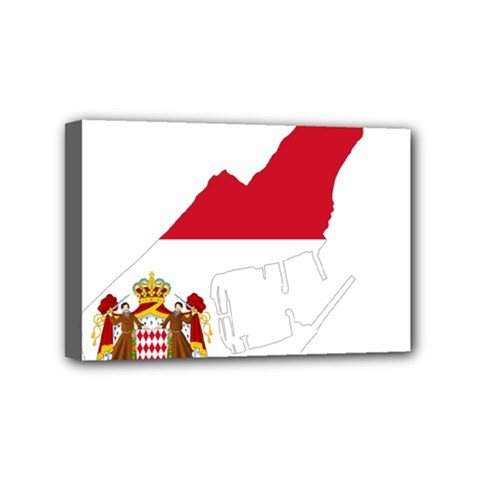 Monaco Country Europe Flag Borders Mini Canvas 6  X 4  (stretched) by Sapixe