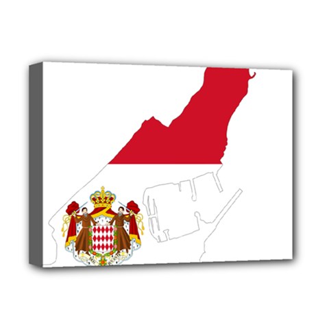 Monaco Country Europe Flag Borders Deluxe Canvas 16  X 12  (stretched)  by Sapixe