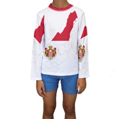 Monaco Country Europe Flag Borders Kids  Long Sleeve Swimwear by Sapixe